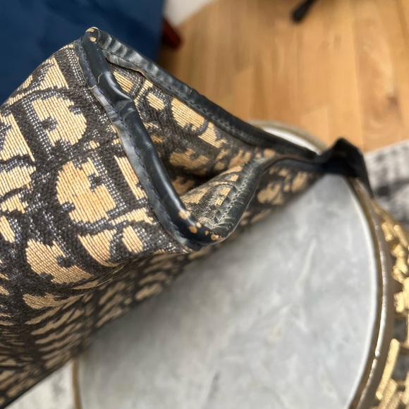 Christian Dior Vintage Navy Trotter Oblique Monogram Print Clutch Bag - Picture 15 of 16